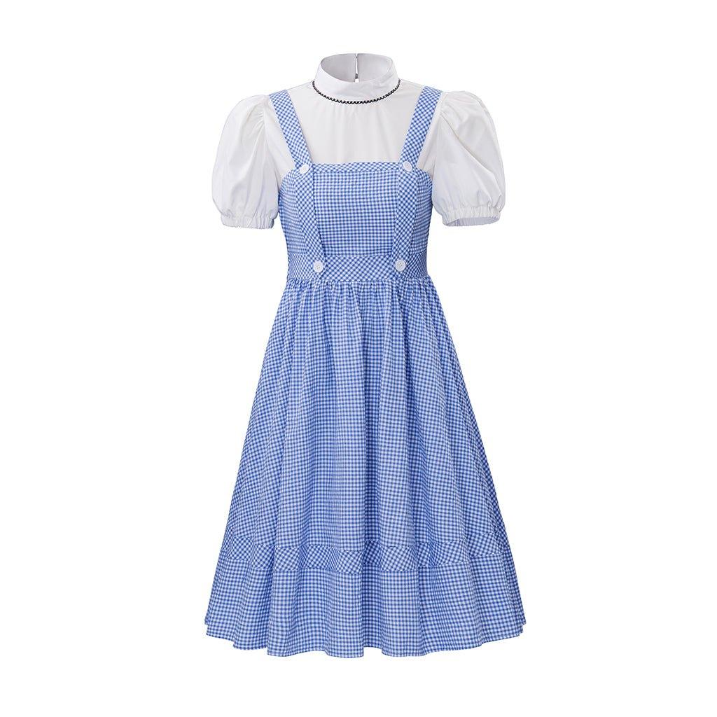 Film Dorothy Cosplay Kostüm | Frauen Blaues Karo Kleid Anzug | Märchen Erwachsene Halloween Outfit