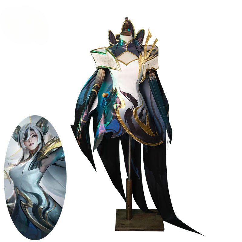Spiel LOL Calligraphia Xayah Cosplay Kostüm LOL Xayah Chinesischer Stil Kleid Halloween Frauen Outfit mit Umhang Neue Haut