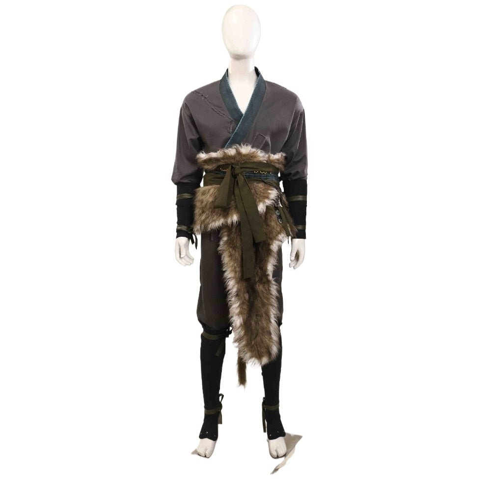 Black Myth Wukong Fell Gürtel Halloween Cosplay Kostüm Set (Ohne Kürbis und Masken)