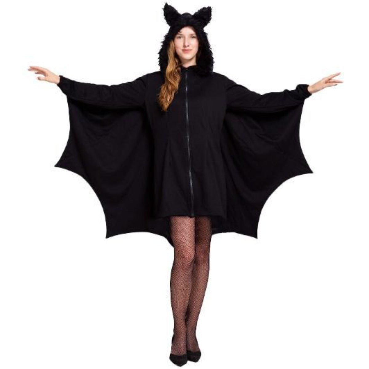 Halloween Fledermaus Kostüm für Frauen - Gothic Hexen Cosplay Outfit mit Fledermausflügeln