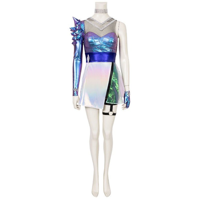 Ahri K/DA ALL OUT Cosplay Kostüm für Frauen - Neunschwänziger Fuchs Anime Outfit