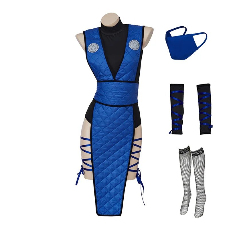 Mortal Kombat Frauen Cosplay Kostüm | Anime Spiel Rollenspiel Outfit für Halloween & Partys