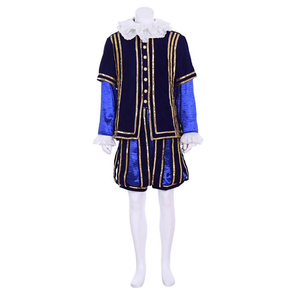Tudor-Zeit König Cosplay Blaues Outfit - Mittelalterliches Renaissance-Kostüm für Männer