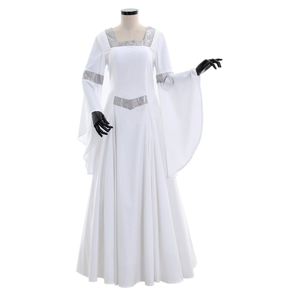 Weißes Mittelalterkleid Renaissance Prinzessin Kostüm Retro Mittelalterliches Weißes Hochzeitskleid Cosplay Kostüm