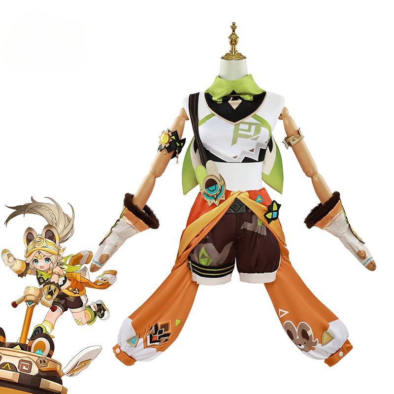 Spiel Genshin Impact Kachina Cosplay Kostüm Natlan Gemustertes Gold Frauen Halloween Party Outfit