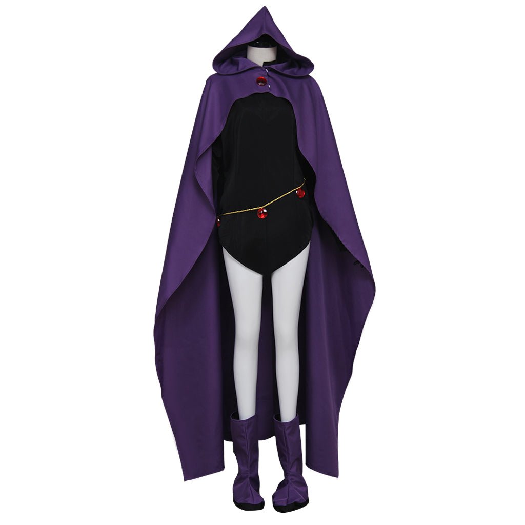 Teen Titans Raven Cosplay Kostüm - Superheld Comic Halloween Cape & Unitard Outfit