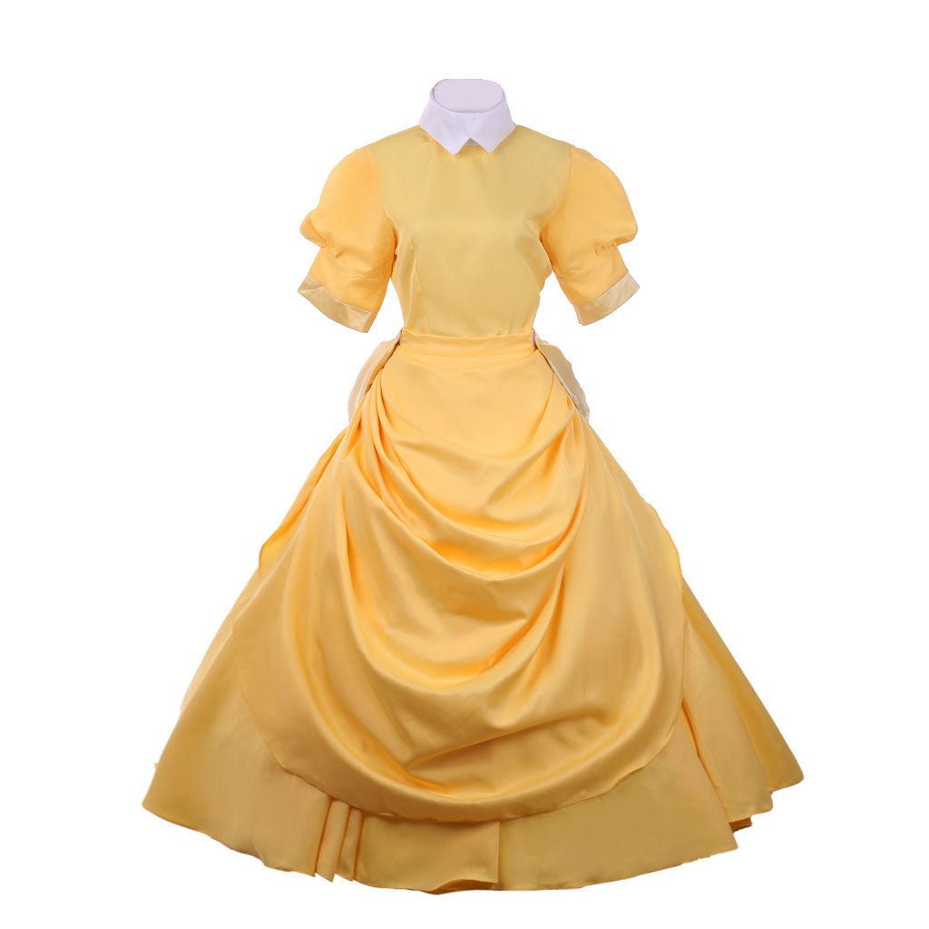 Jane Cosplay Kleid | Schicke Prinzessin Gelb Viktorianisches Kurzarm Fantasie Dienstmädchen Kleid für Disney Cosplay