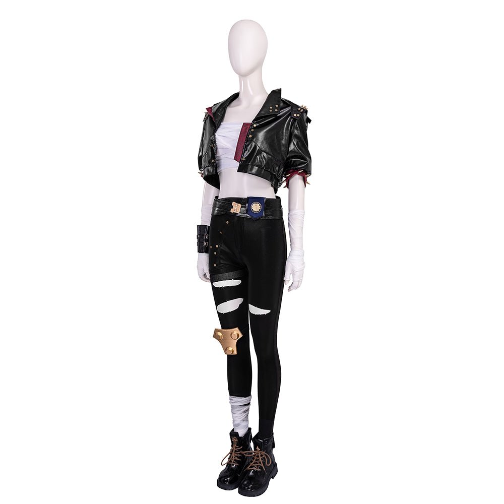 Arcane 2 Vi Schwarze Lederjacke - Hochwertiges Cosplay-Kostüm für Gamer