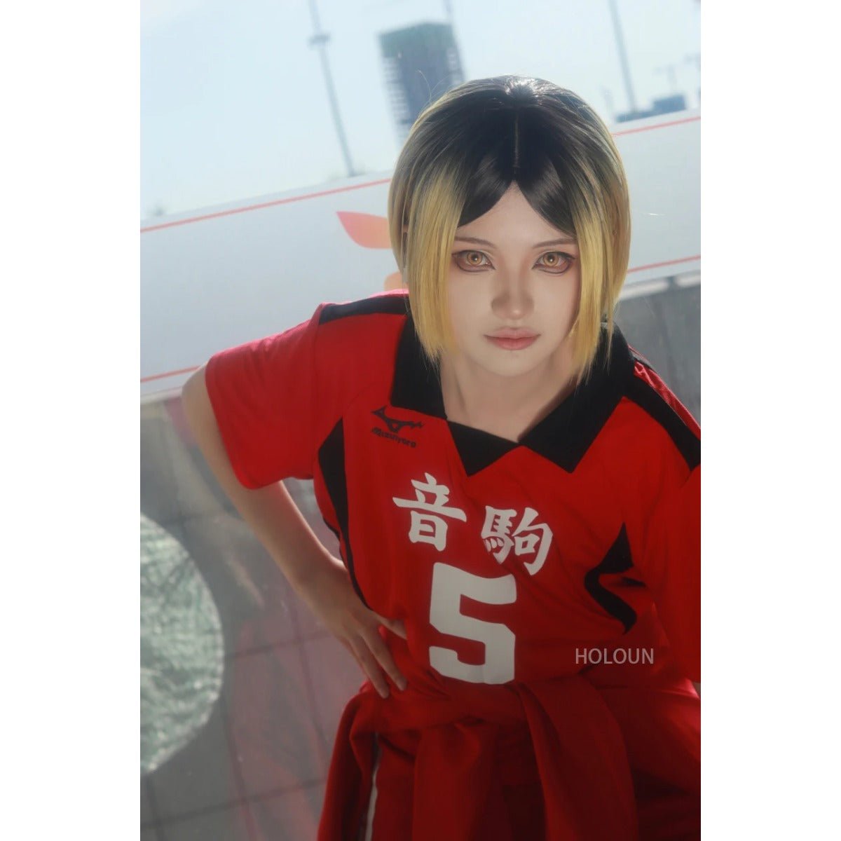 Haikyuu!! Kozume Kenma Nekoma High School Cosplay Kostüm Nr.5 Trikot Perücke