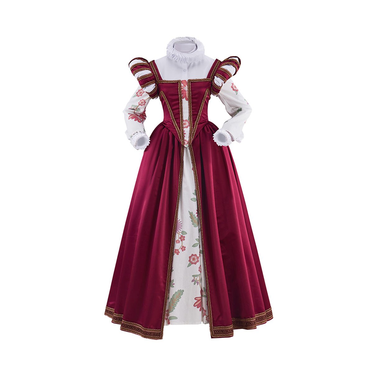 Tudor Dynastie Rote Weste Blumenkleid Cosplay Kostüm