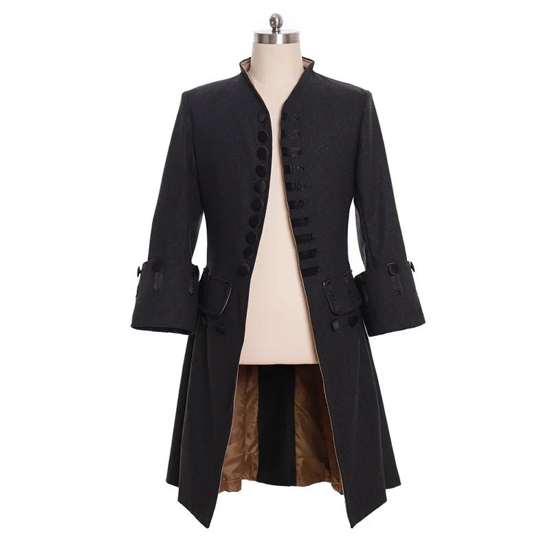 Mittelalterlicher Victoria Edwardian Steampunk Trenchcoat Langer Mantel Vintage Prinz Übermantel Mittelalter Renaissance Jacke Kostüm