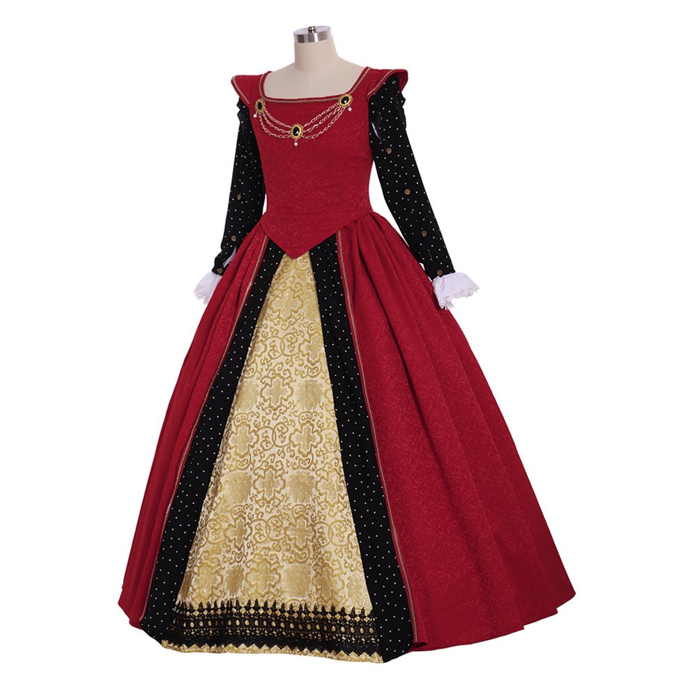 Mittelalterliches Tudor-Kleid Cosplay Kostüm | Maßgeschneidertes rotes Kleid für Renaissance-Messen & Tudor-Events