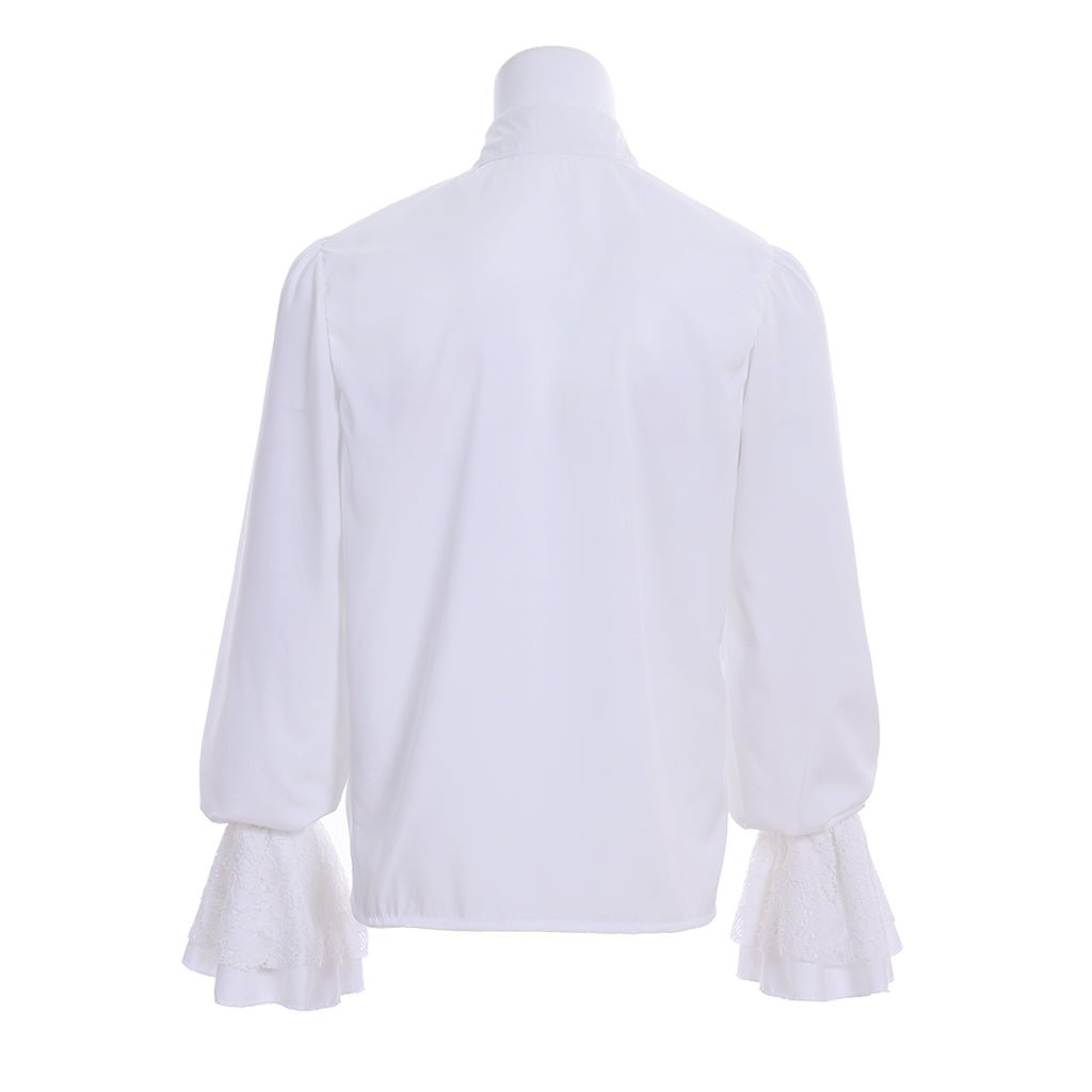 Mittelalterliches Piraten-Ruffelhemd für Männer - Viktorianisch Tudor Rococo Prinz Bluse | Silberkönig Cosplay Serie