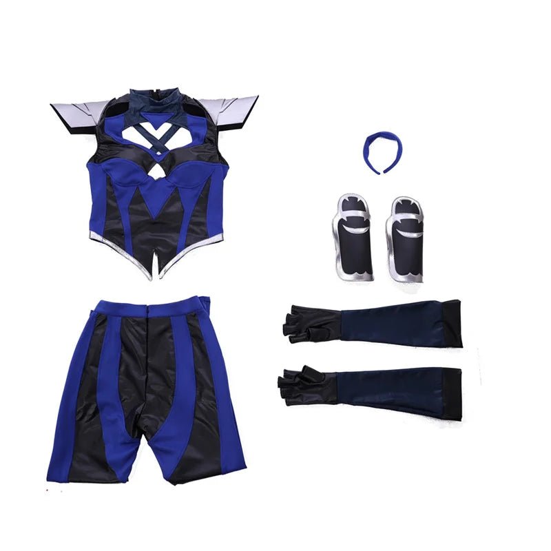 Mortal Kombat 11 Kitana Kahn Cosplay Kostüm mit Gesichtsmaske | Prinzessin Kitana Outfit für Frauen Halloween