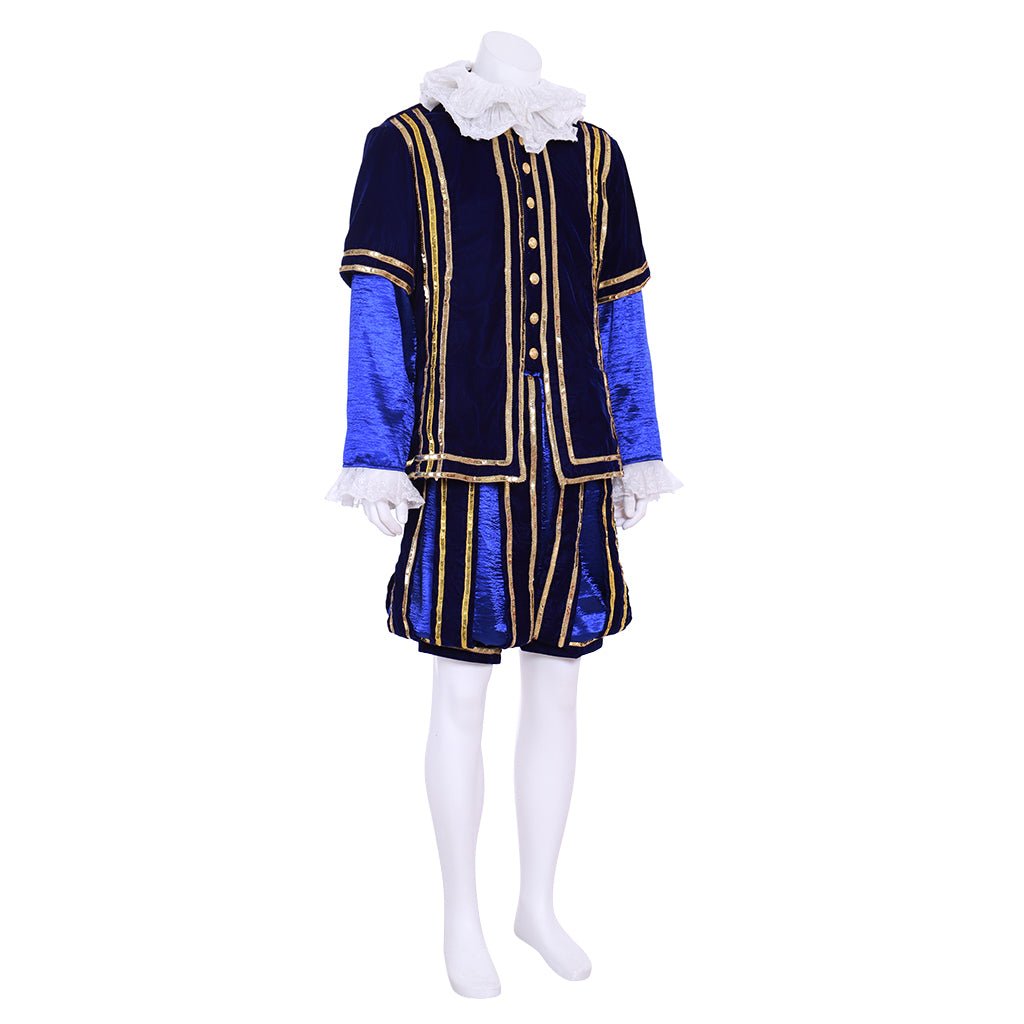 Tudor-Zeit König Cosplay Blaues Outfit - Mittelalterliches Renaissance-Kostüm für Männer