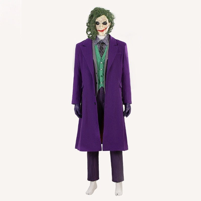 Batman: Der dunkle Ritter Joker Cosplay Kostüm Mantel Hose Maske Outfit Halloween Lot