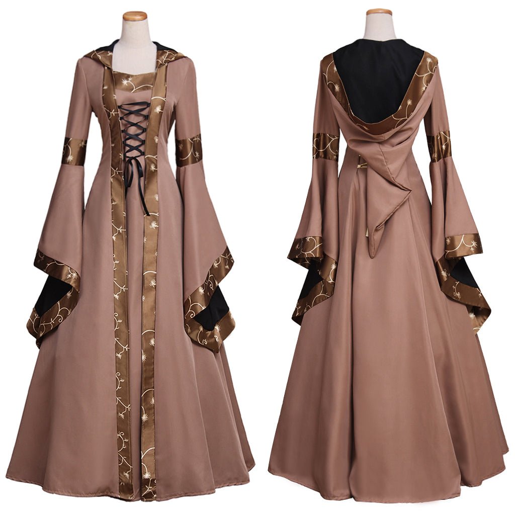 Mittelalterliches Retro Kleid Grusel Halloween Karneval Party Cosplay Kostüm Viktorianisch Tudor Spanisch Adel Kleid Regency Kleid