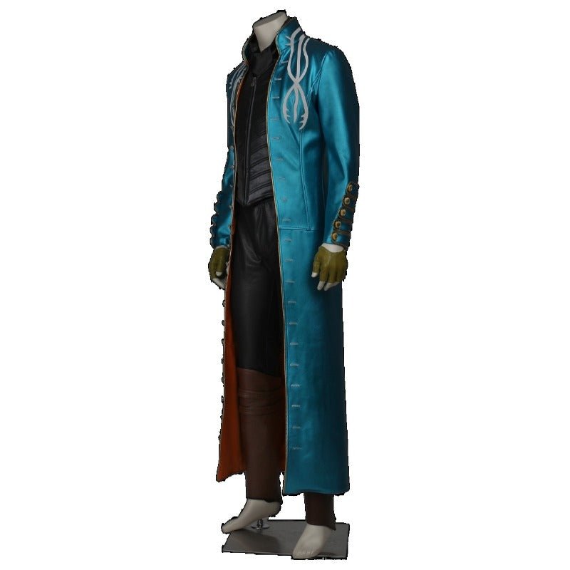 Devil May Cry 3 Vergil Cosplay Leder Trenchcoat Halloween Karneval Kostüm