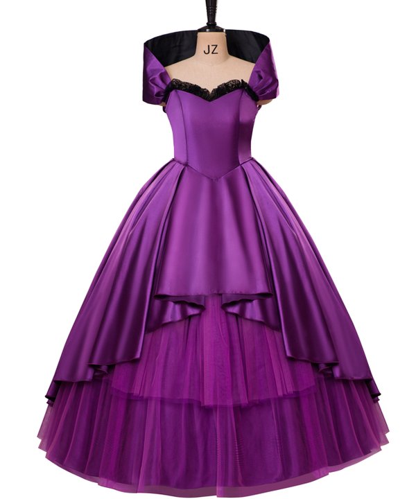 Damen Kostüm Bebärtete Dame Zirkus Musical Tutu Kleid Lila Theatralisches Cosplay Kostüm