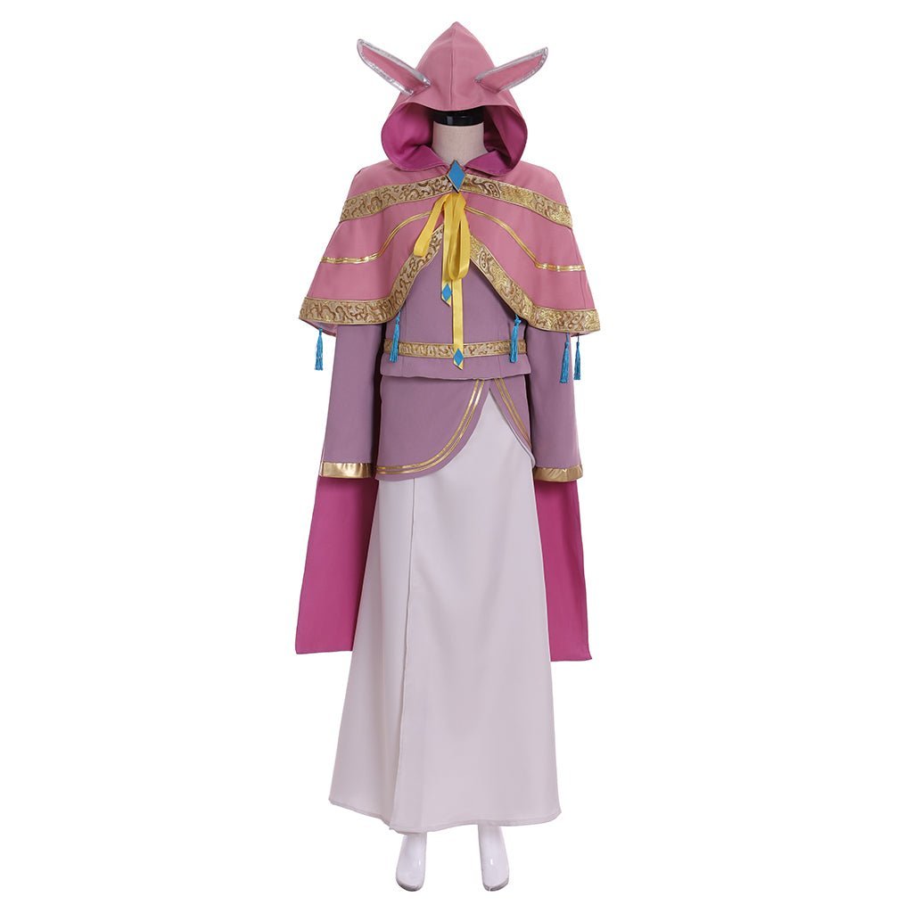 Kingdom Hearts III Ava Cosplay Kostüm Frauen Rosa Gekapptes Kleid mit Rock