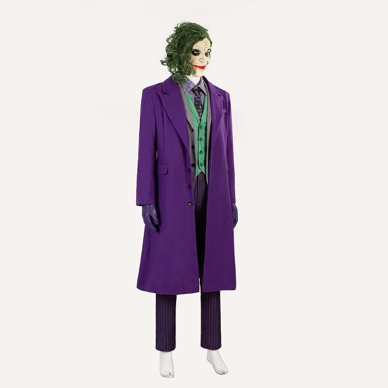 Batman: Der dunkle Ritter Joker Cosplay Kostüm Mantel Hose Maske Outfit Halloween Lot