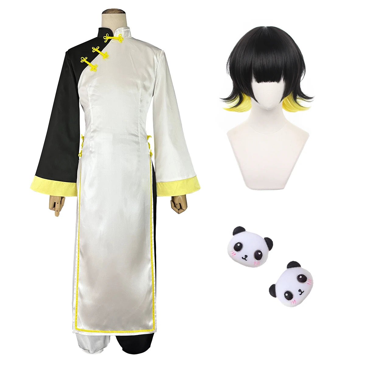 Blue Lock Anime Bachira Cosplay China Kostüm Kung Fu Tang Anzug Bühnenperücke Rose Netz Synthetische Fasern Verstellbare Größe Geschenk