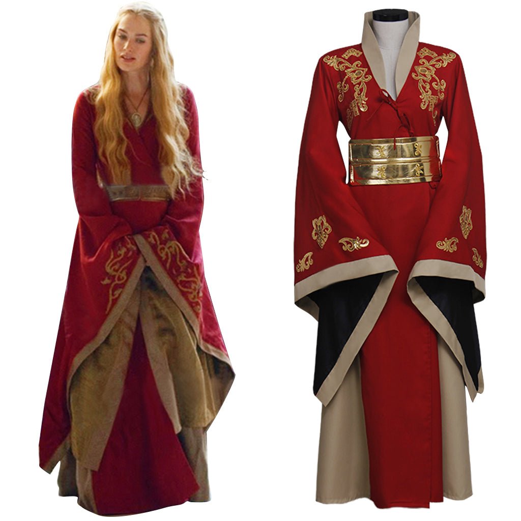 Game of Thrones Königin Cersei Lannister Kleid Cosplay Kostüm Rot Damenkleid
