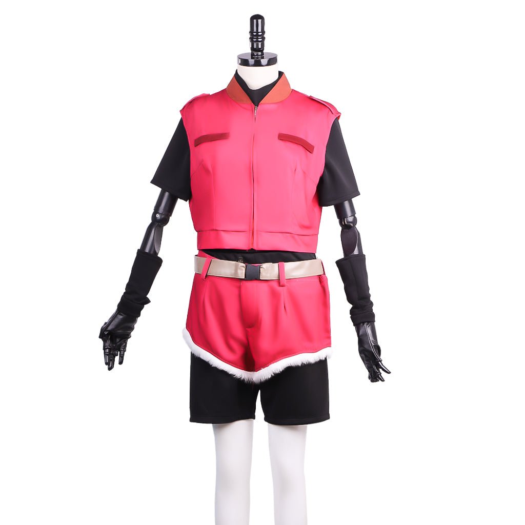 Frauen Evil Cosplay Claire Redfield Kostüm Mantel, Hemd, Shorts mit Gürtel