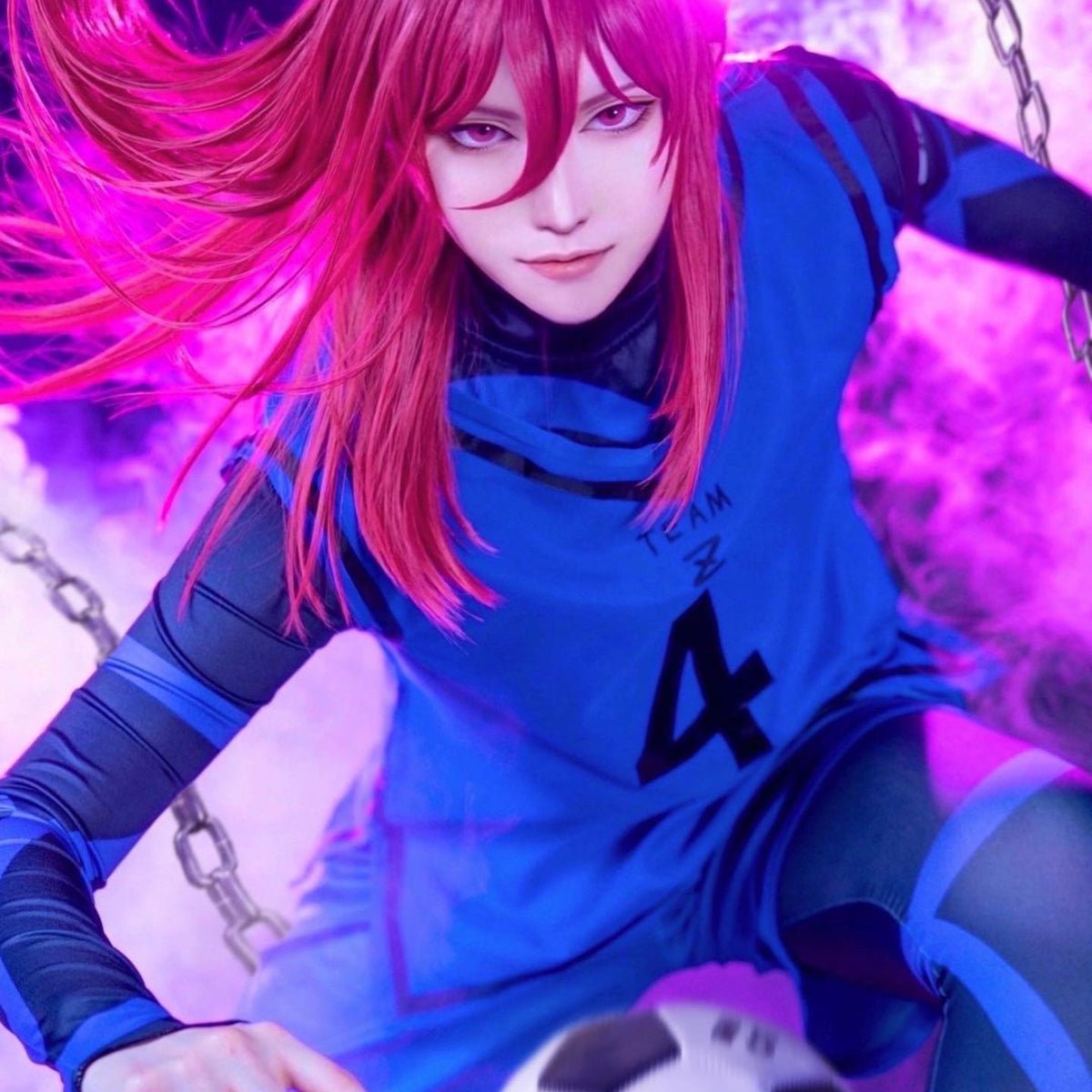 Blue Lock Anime Cosplay Kostüm Perücke Isagi Yoichi Chigiri Bachira Rensuke Kunigami Fußball Trainingsanzug Rose Netz Geschenk