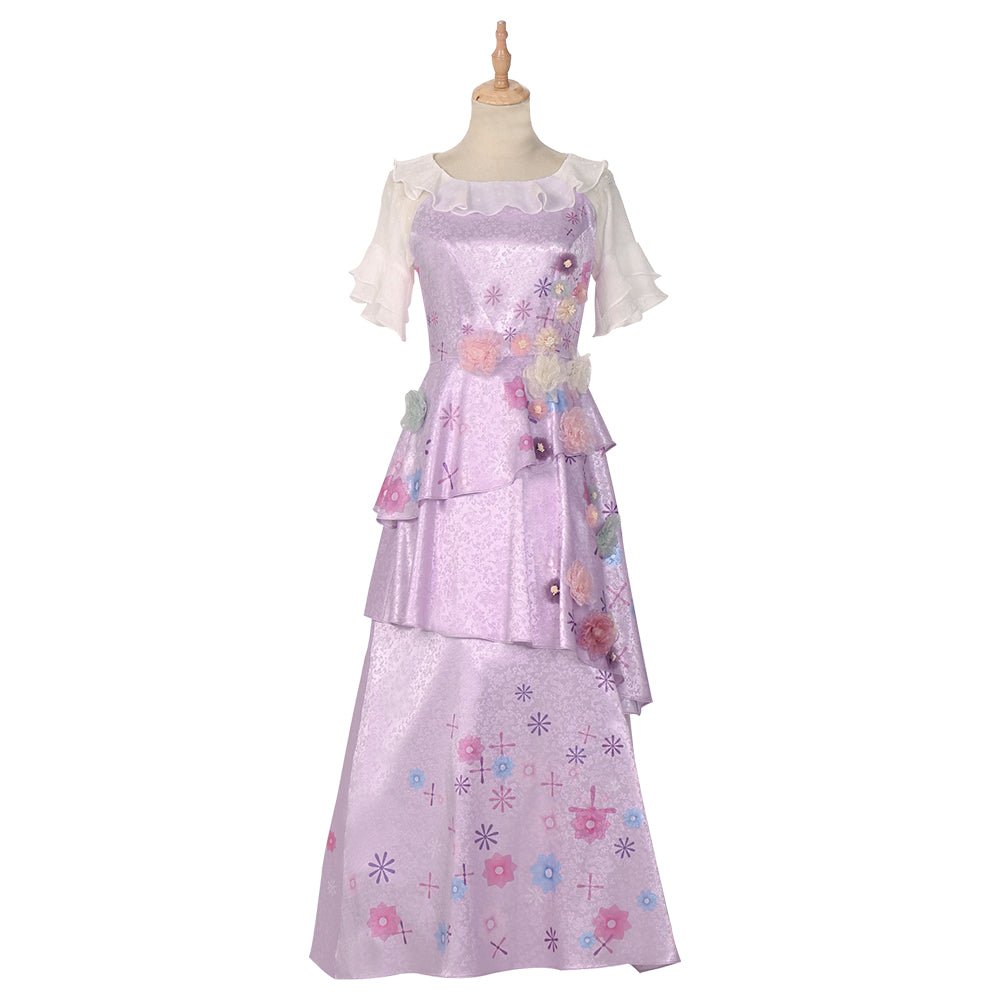 Damen Isabela Madrigal Kostüm Erwachsene Prinzessinnenkleider Rosa Blümchenkleid für Halloween Outfits