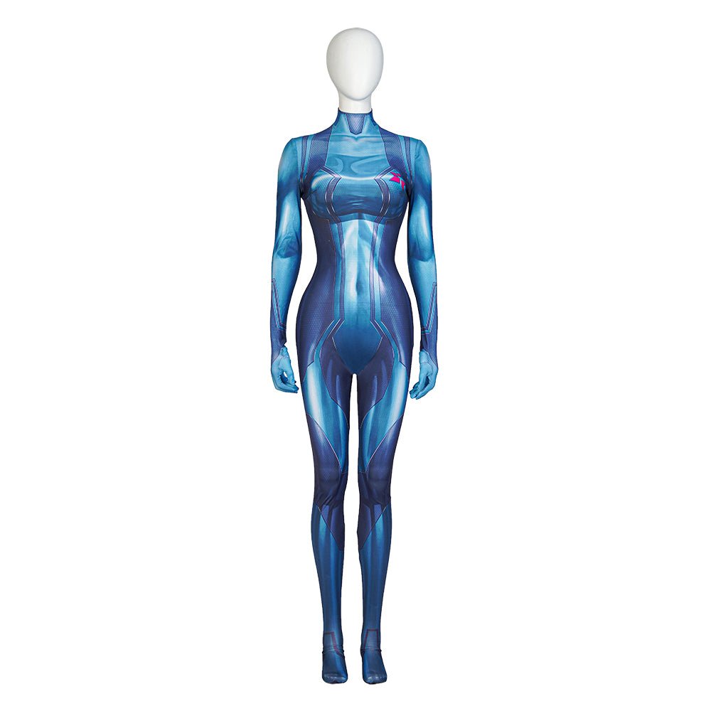 Samus Aran Metroid Cosplay Kostüm Superhero Zentai Bodysuit Halloween Spandex Outfit