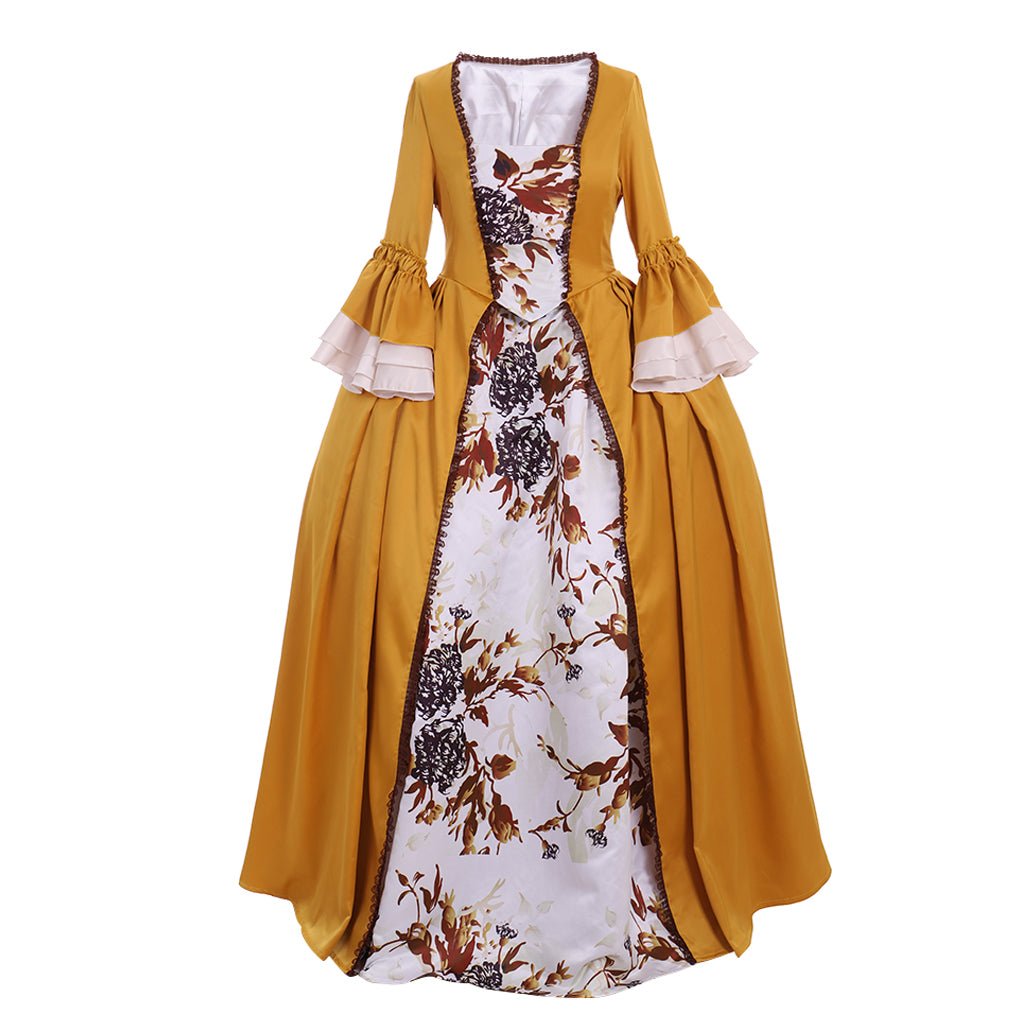 Outlander Claire Randall Cosplay Kostüm, Damen Gelbes Kleid