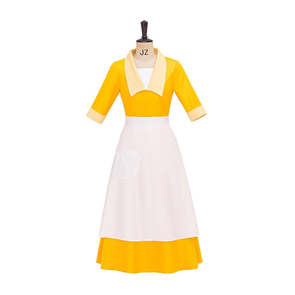 Damen Hausmädchen Cosplay Kostüm | Frosch Kellnerin Kleid Outfit für Halloween | Tiana-Inspiriertes Kostüm