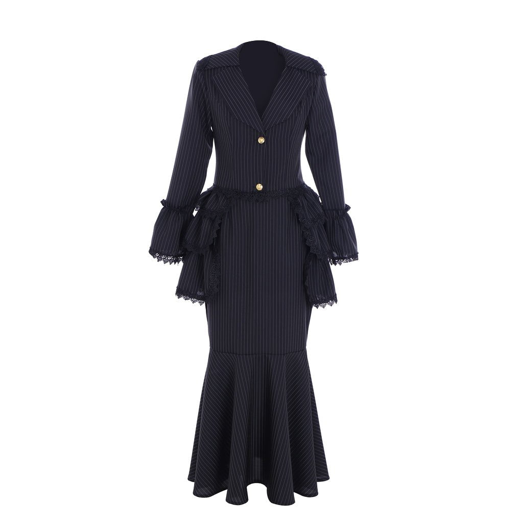 Viktorianisches Gotisches Schwarzes Bustle Kleid | Korsettkleid & Steampunk Rock | Bürgerkrieg Südstaaten Dame Kostüm