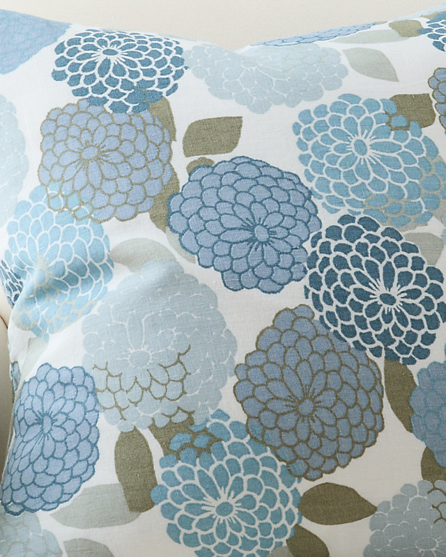 Zinnia Floral Relaxed-Linen Pillow Cover