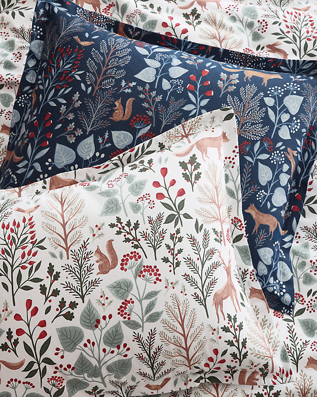 Woodland Winter Organic-Cotton Flannel Sheet Set