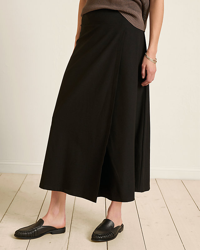 EILEEN FISHER Stretch-Crêpe Wrap-Front Skirt