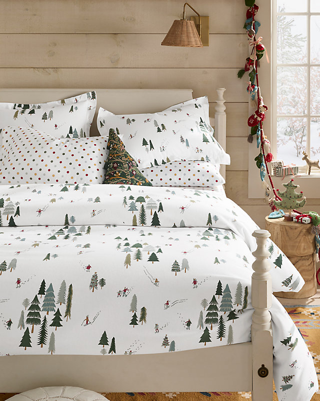 Snow Day Organic-Cotton Flannel Duvet Cover
