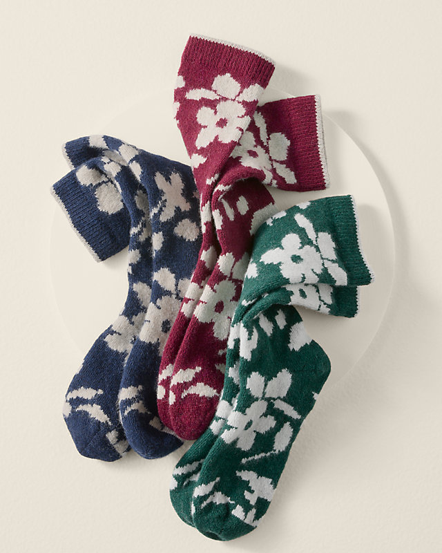Wool & Cashmere Iris Floral Socks