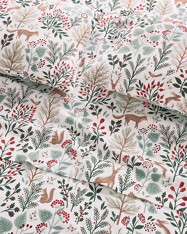 Woodland Winter Organic-Cotton Flannel Sheet Set