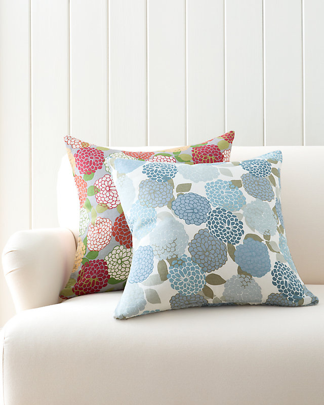 Zinnia Floral Relaxed-Linen Pillow Cover