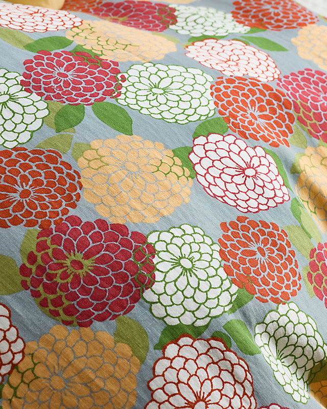 Zinnia Floral Relaxed-Linen Duvet Cover