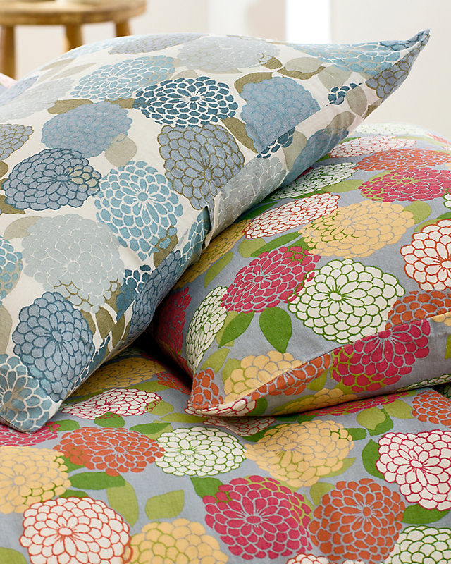 Zinnia Floral Relaxed-Linen Sheets