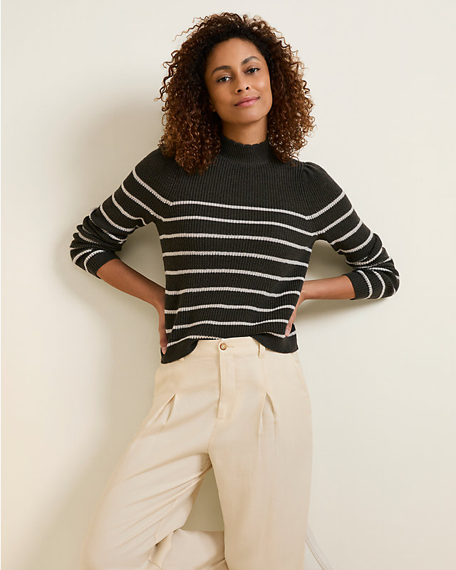 Amélie Wool & Linen Mock-Neck Sweater