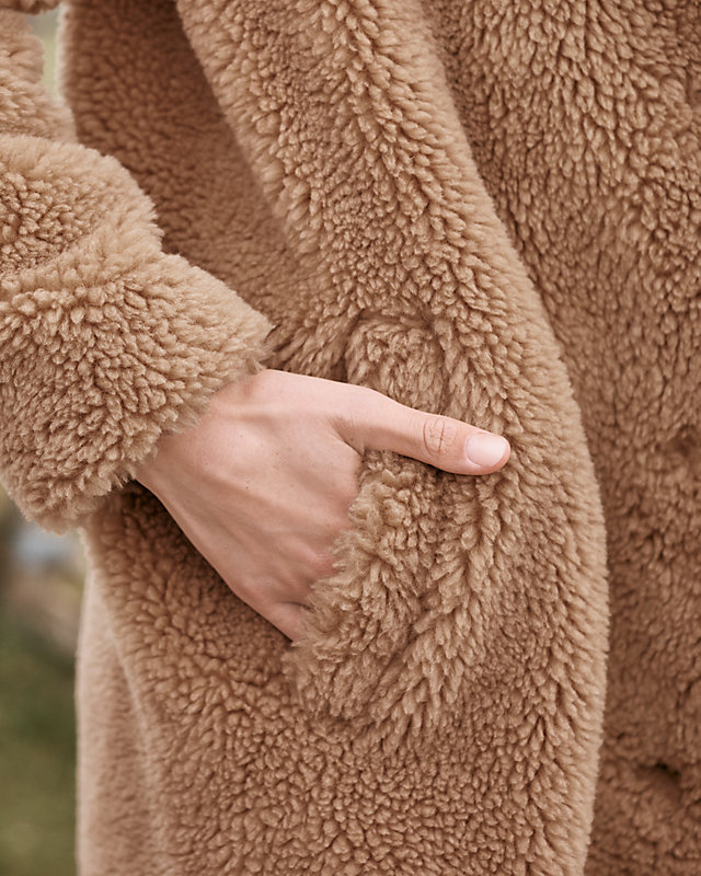 Wool-Blend Sherpa Coat