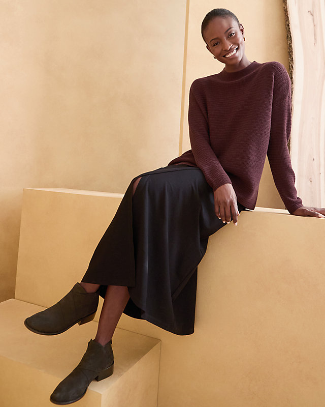 EILEEN FISHER Stretch-Crêpe Wrap-Front Skirt