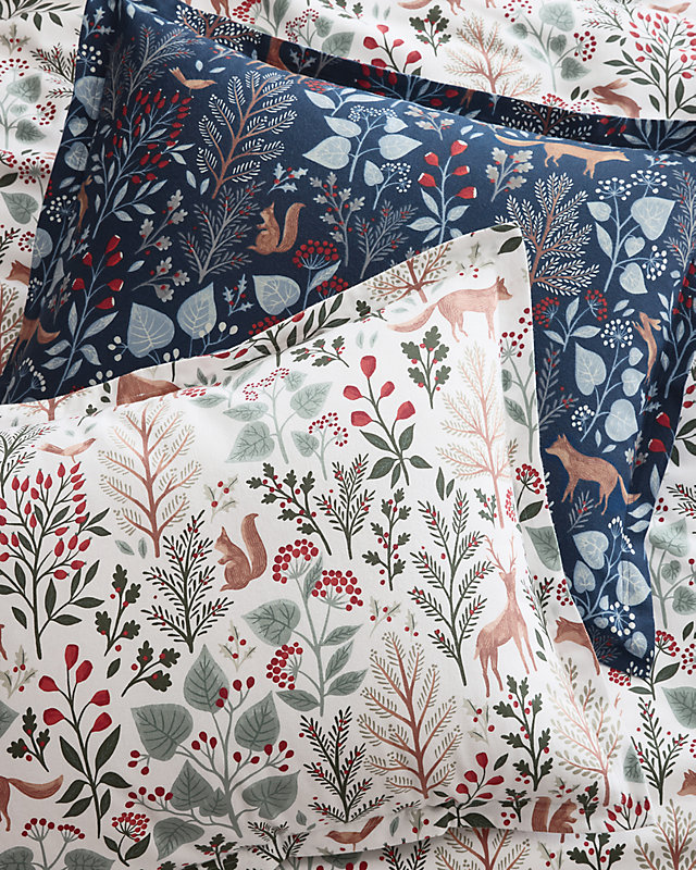 Woodland Winter Organic-Cotton Flannel Duvet Cover