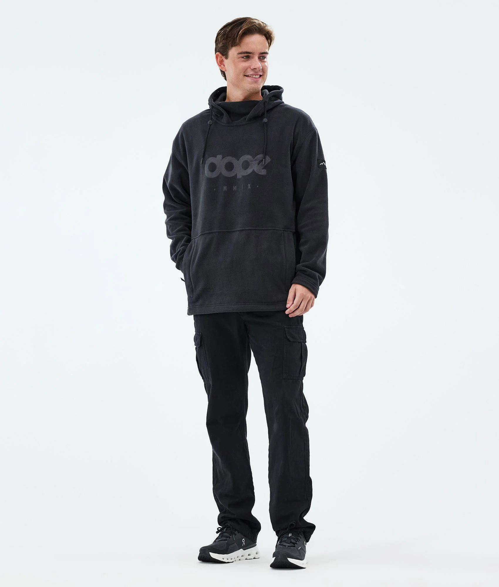 Fleece Hoodie Men Black
