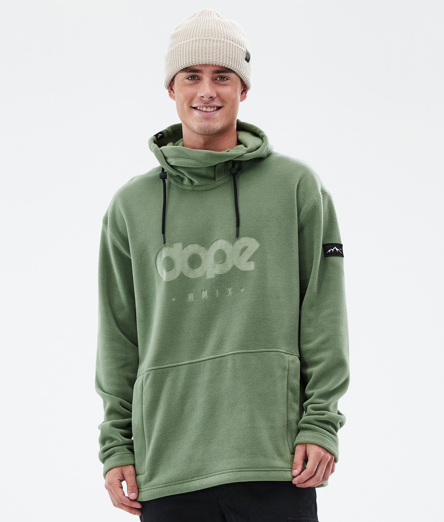 Fleece Hoodie Men Moss Green