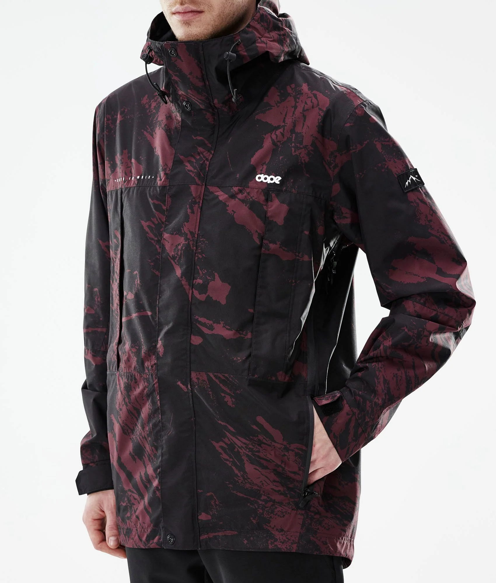Outdoor Jacket Men Paint Burgundy